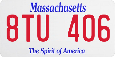 MA license plate 8TU406