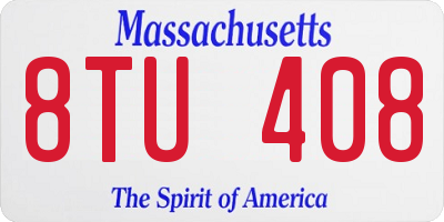 MA license plate 8TU408