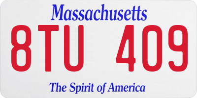 MA license plate 8TU409