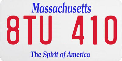 MA license plate 8TU410