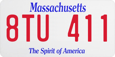 MA license plate 8TU411