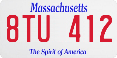 MA license plate 8TU412