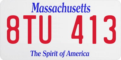 MA license plate 8TU413