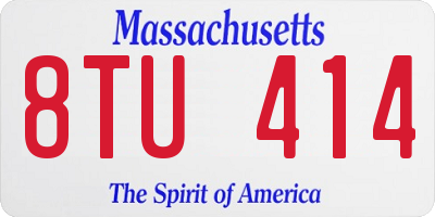 MA license plate 8TU414