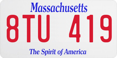 MA license plate 8TU419