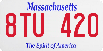 MA license plate 8TU420