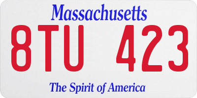 MA license plate 8TU423