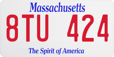 MA license plate 8TU424