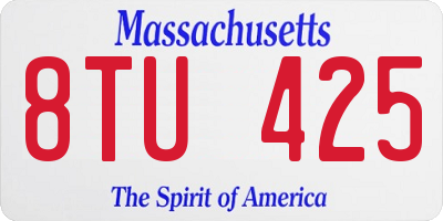 MA license plate 8TU425