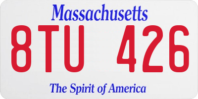 MA license plate 8TU426