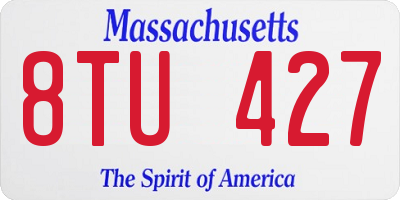 MA license plate 8TU427