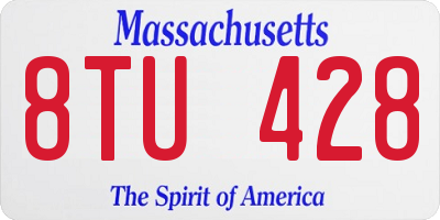 MA license plate 8TU428
