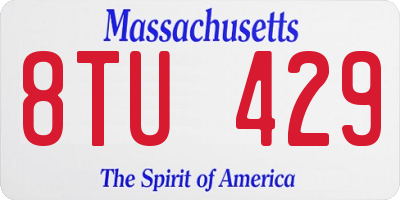 MA license plate 8TU429