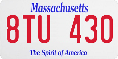 MA license plate 8TU430