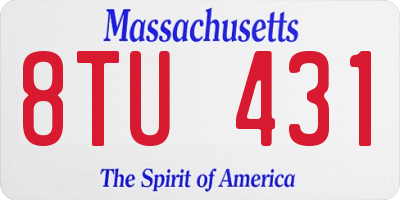 MA license plate 8TU431