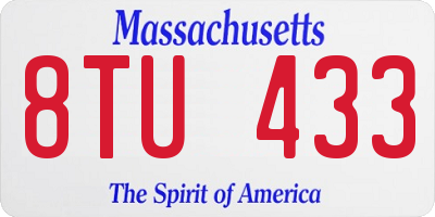 MA license plate 8TU433