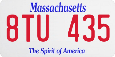 MA license plate 8TU435