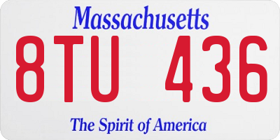 MA license plate 8TU436
