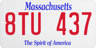 MA license plate 8TU437