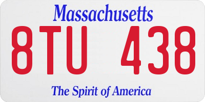 MA license plate 8TU438