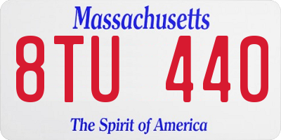 MA license plate 8TU440