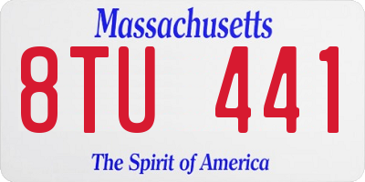 MA license plate 8TU441