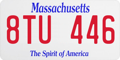 MA license plate 8TU446