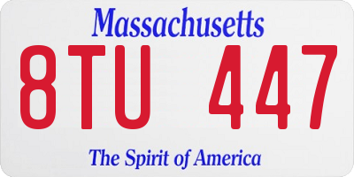 MA license plate 8TU447
