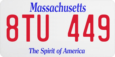 MA license plate 8TU449