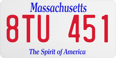 MA license plate 8TU451