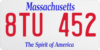 MA license plate 8TU452