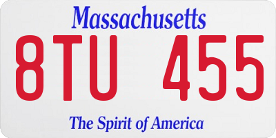 MA license plate 8TU455