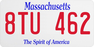 MA license plate 8TU462