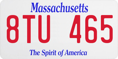 MA license plate 8TU465