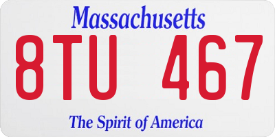 MA license plate 8TU467