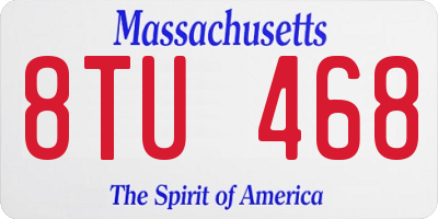 MA license plate 8TU468