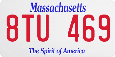 MA license plate 8TU469