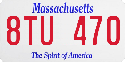 MA license plate 8TU470