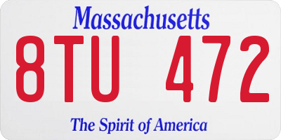 MA license plate 8TU472