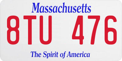 MA license plate 8TU476