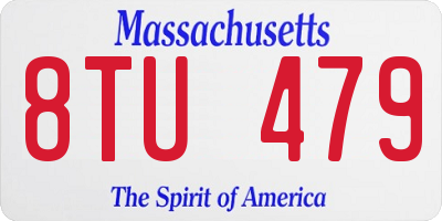 MA license plate 8TU479