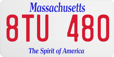 MA license plate 8TU480
