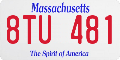 MA license plate 8TU481