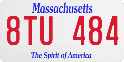 MA license plate 8TU484