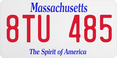 MA license plate 8TU485