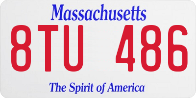 MA license plate 8TU486