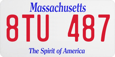 MA license plate 8TU487