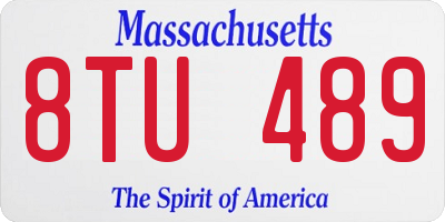 MA license plate 8TU489