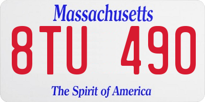 MA license plate 8TU490