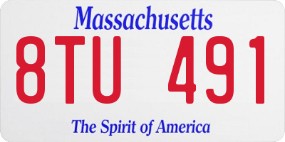 MA license plate 8TU491